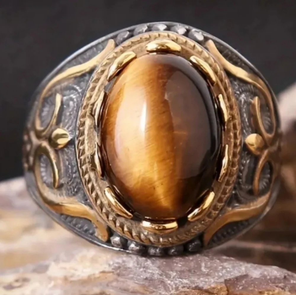 Gold and Brown Men's Ring Sz 10